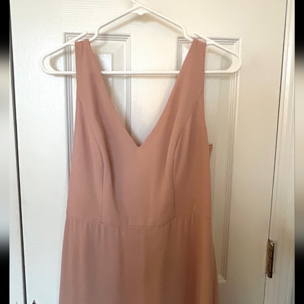 Elegant Social Bridesmaid Blush Pink Floor Length Sleeveless Dress
